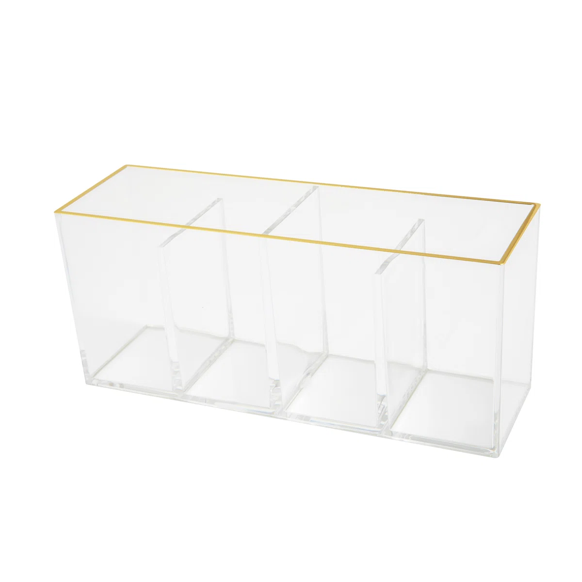 Pen Holder Office Desktop Organizer with Metallic Trim - Image 2