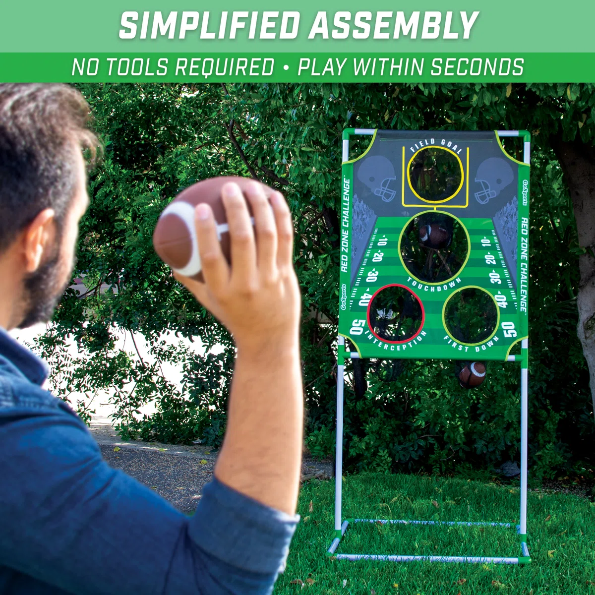 8 Piece Red Zone Challenge Football Portable Goal Set - Image 3
