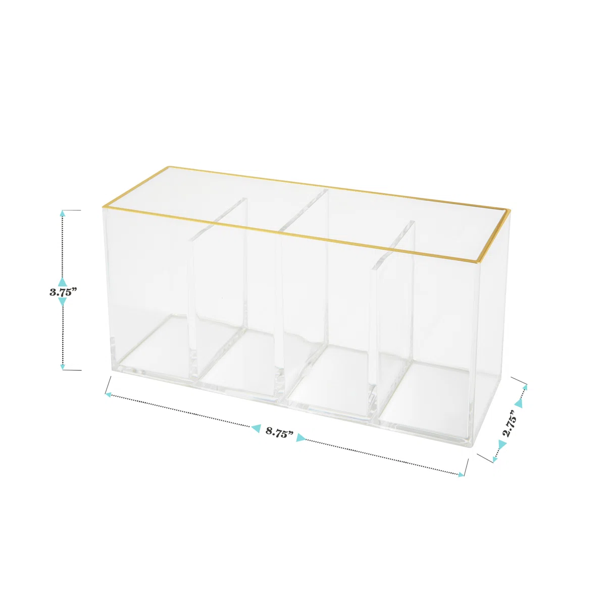 Pen Holder Office Desktop Organizer with Metallic Trim - Image 3